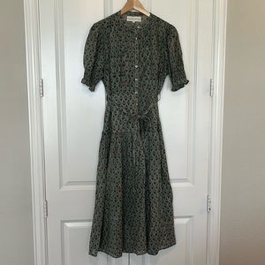 Daughters of India maxi dress with cute puff sleeves and floral print.